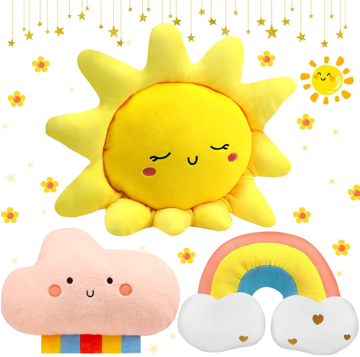 Omgoods - Set van 3 Fluffy Cuddly Cushions voor Kinderen