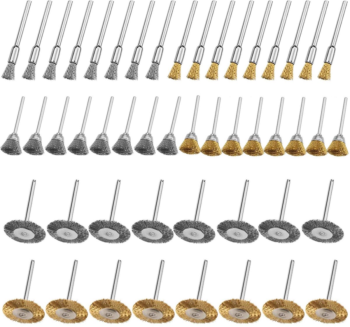 Omgoods - Set van 48 Messing Polijstborstels voor Metalen Voorwerpen