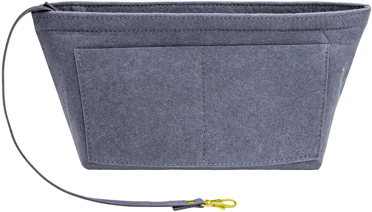 Omgoods - Handtas Organiser met Handvat - 11 Compartimenten voor Makeup en Persoonlijke Spullen - Smoke Grey
