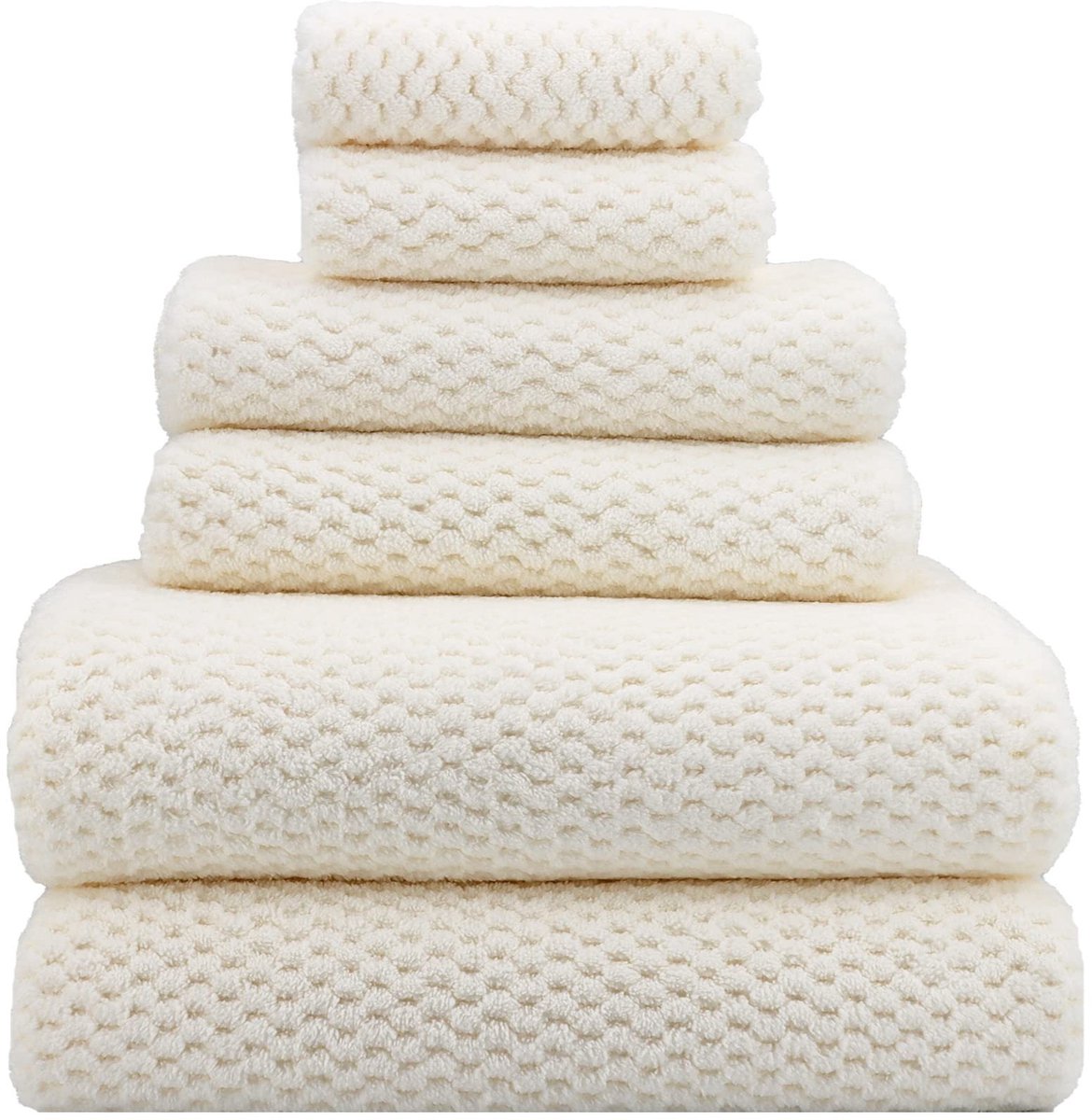 Omgoods - Handdoekenset van 6 Stuks - Microfiber Sneldrogend & Super Zacht Wit