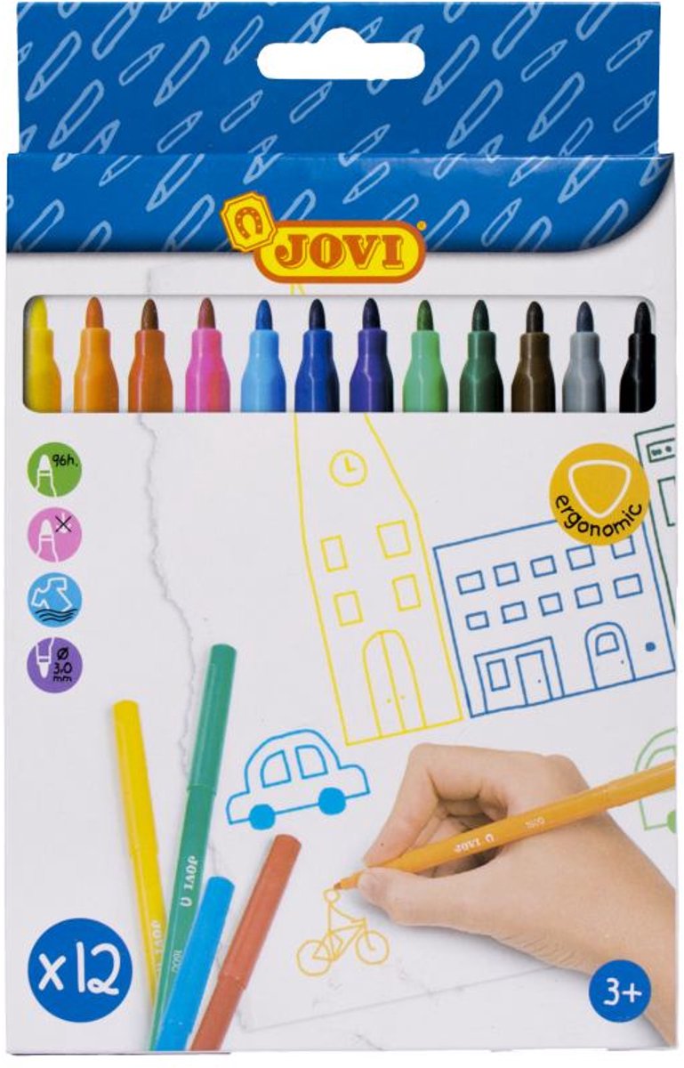 WASHABLE FELT-TIP PENS12 units ass
