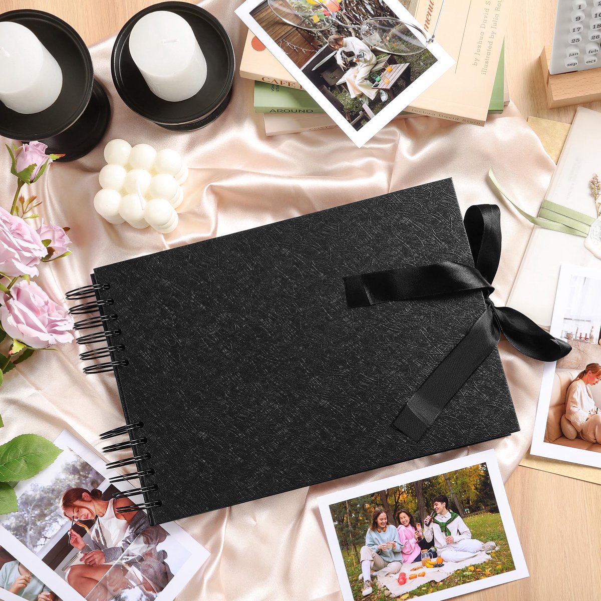 SnelShoppen - Scrapbook Fotoalbums DIY Memory Album Ons Avonturenboek met DIY Accessoire Kit 80 Pagina's A4 Craft Papier 30x20,3 cm Zwart voor Bruilof