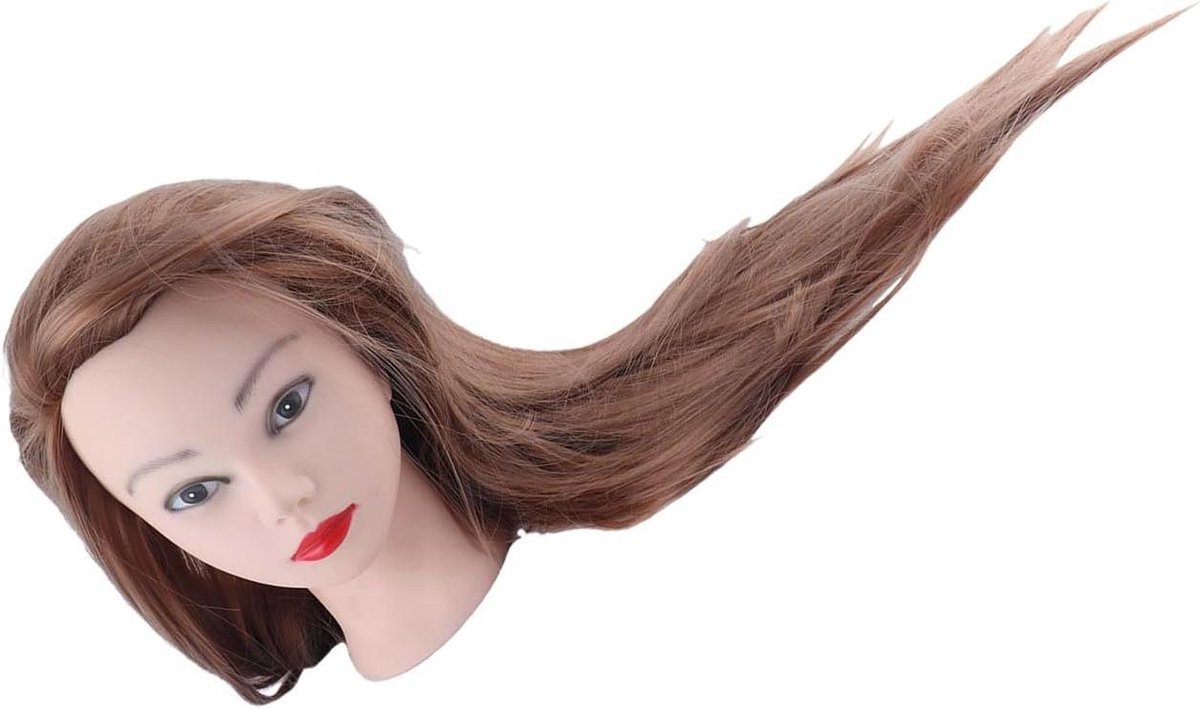 Mannequinhoofd met Haar - Oefenhoofd Kapper - Haarstyling Oefenen - Hoge Temperatuur Vezel - 65 cm - Niet gespecificeerd