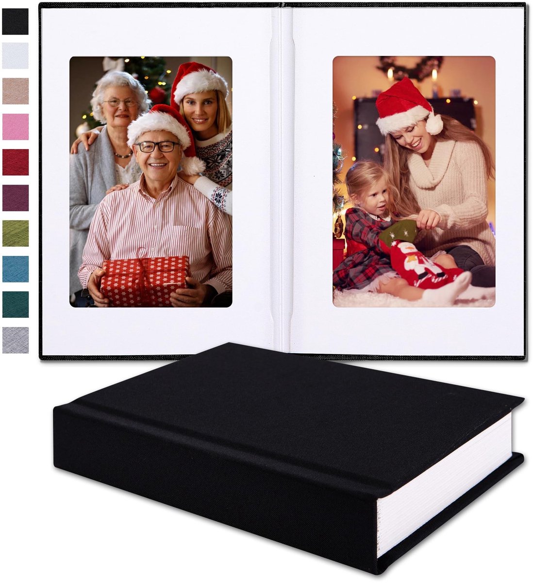 Omgoods - Kleine Fotoalbum voor 20 Foto's met Schrijfruimte (Zwart)