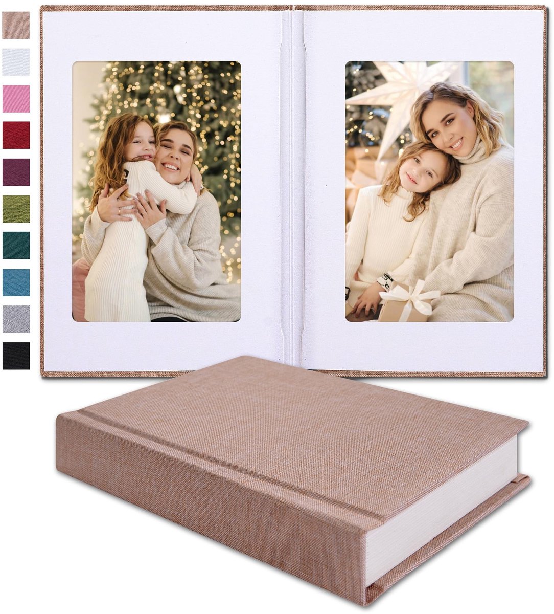 Omgoods - Kleine Fotoalbum voor 30 Foto's met Schrijfruimte (Beige)