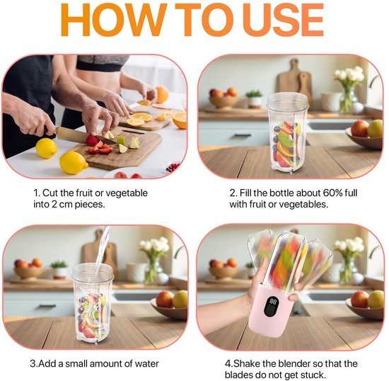 Omgoods - Mini Blender en Smoothie Maker met 500ML Fles — afbeelding 4
