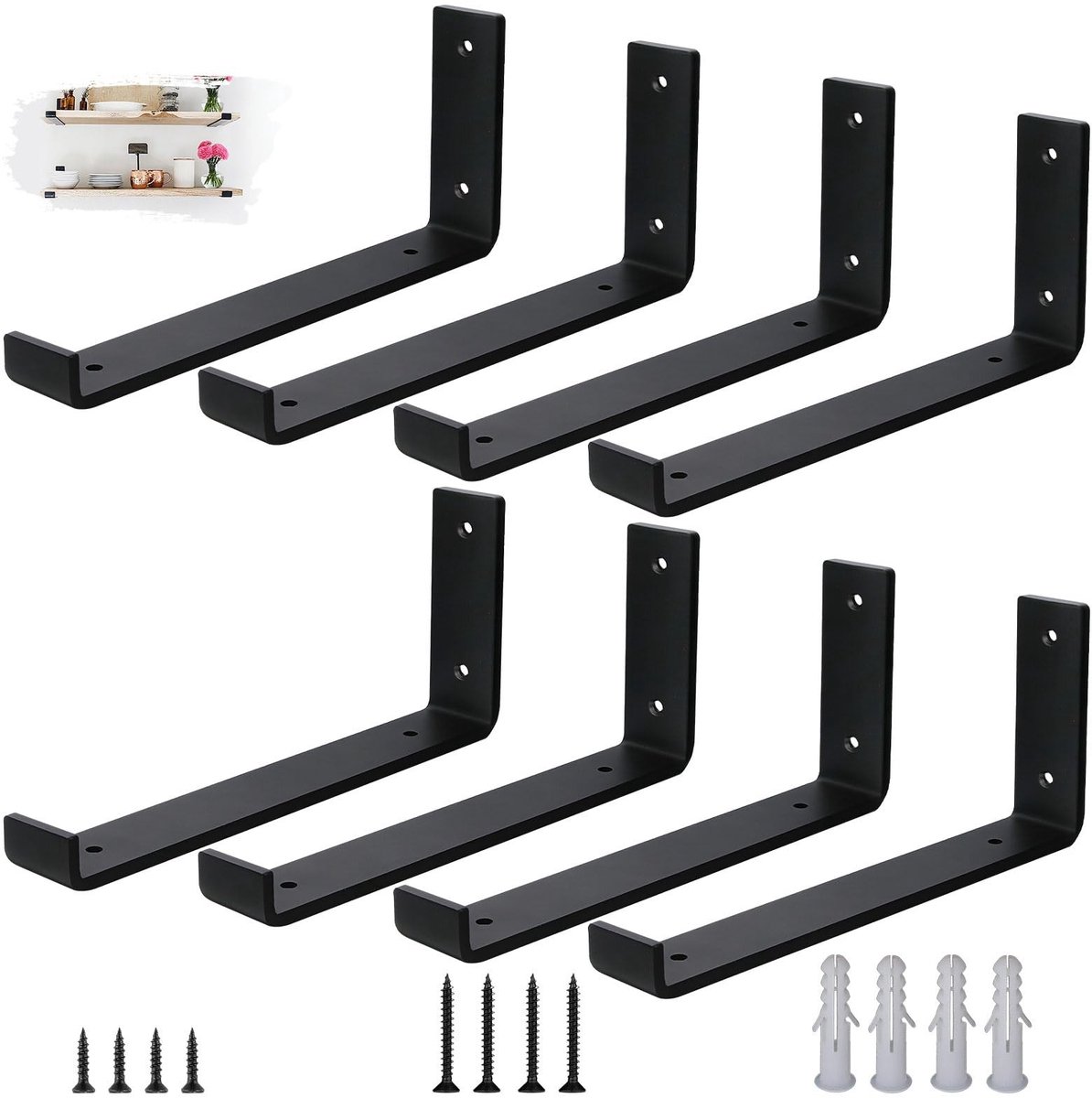 Omgoods - Set van 8 Zware Stalen Plankdragers