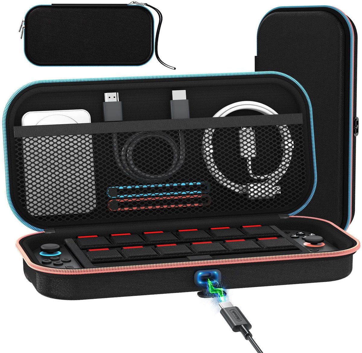 Omgoods - Draagbare Beschermende Hard Case voor Nintendo Switch 2 met Opslag voor 12 Games