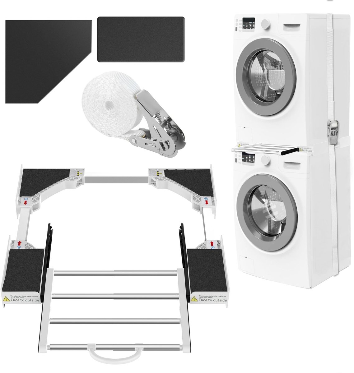 Omgoods - Tussenframe voor Wasmachine en Droogtrommel, Universeel Ontwerp