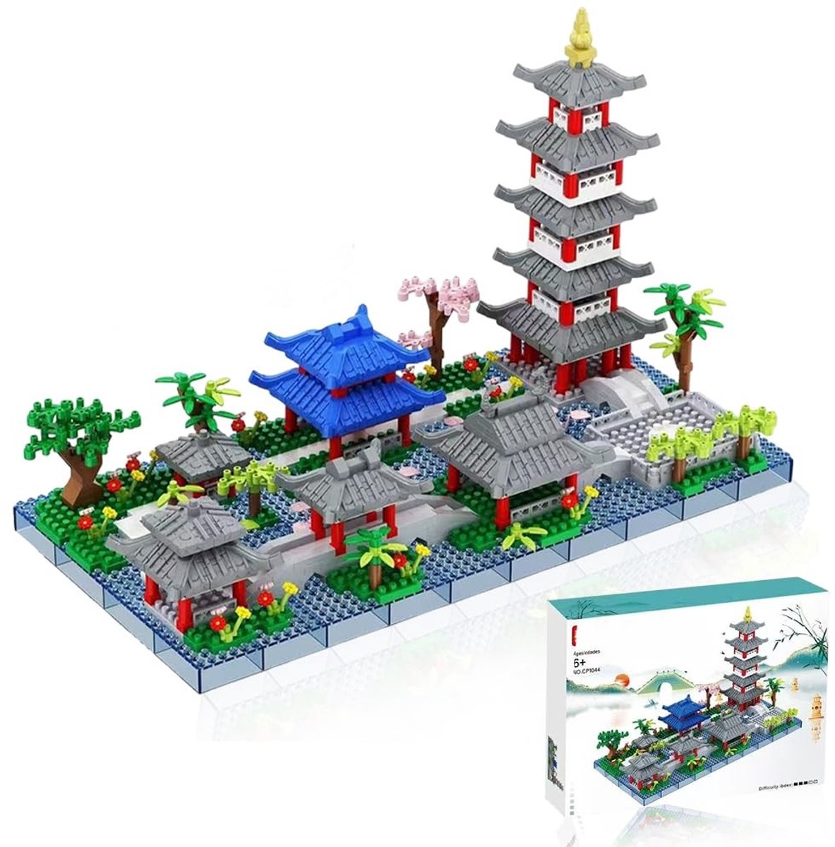 Omgoods - Micro Bouwstenen Set Hangzhou Tuin met 3180 Onderdelen