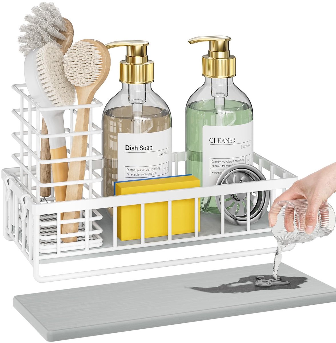Omgoods - Keuken Organizer met Sponshouder en Zeepdispenser