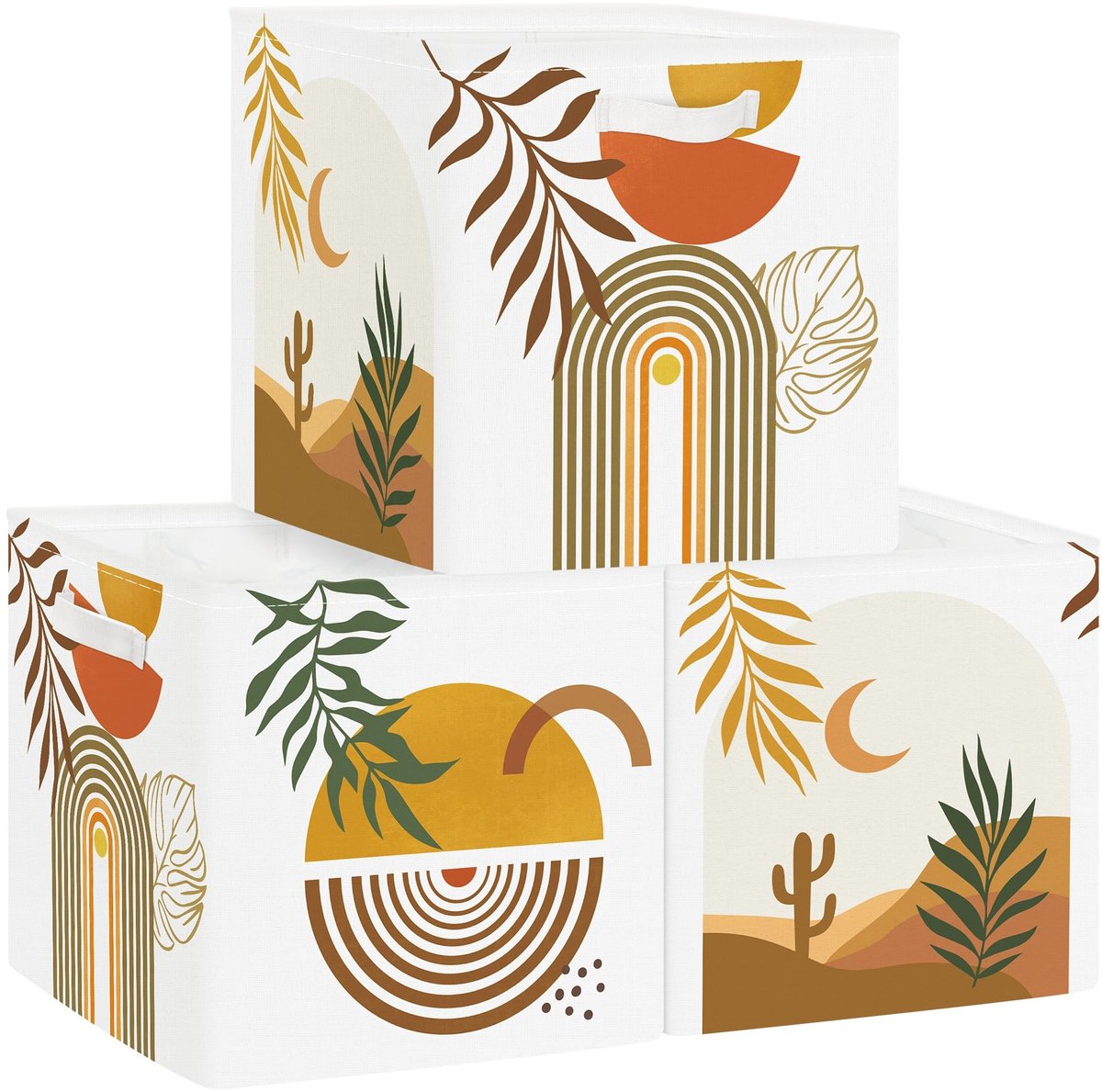 Omgoods - Set van 3 Opbergdozen voor Kinderen - Vouwbare Speelgoedbox in Bruin