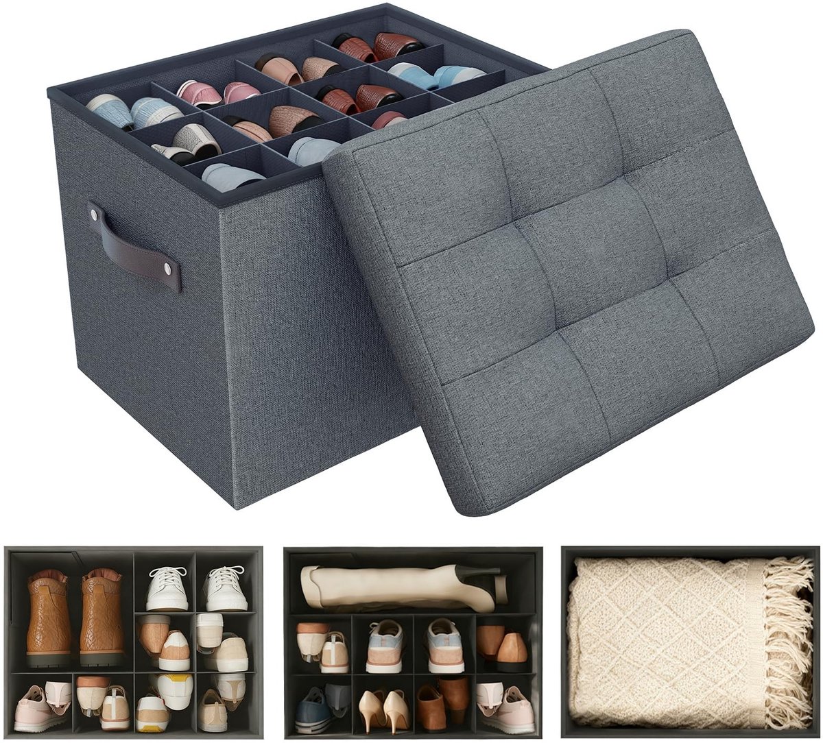 Omgoods - Opberg Ottoman Schoenorganisator - Verstelbare Opbergdoos voor Kleding en Speelgoed