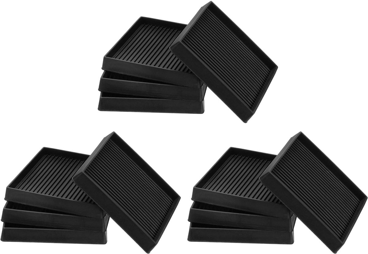 Omgoods - Rubberen Meubelpads, Set van 12 Stuks, Zwart en Antislip