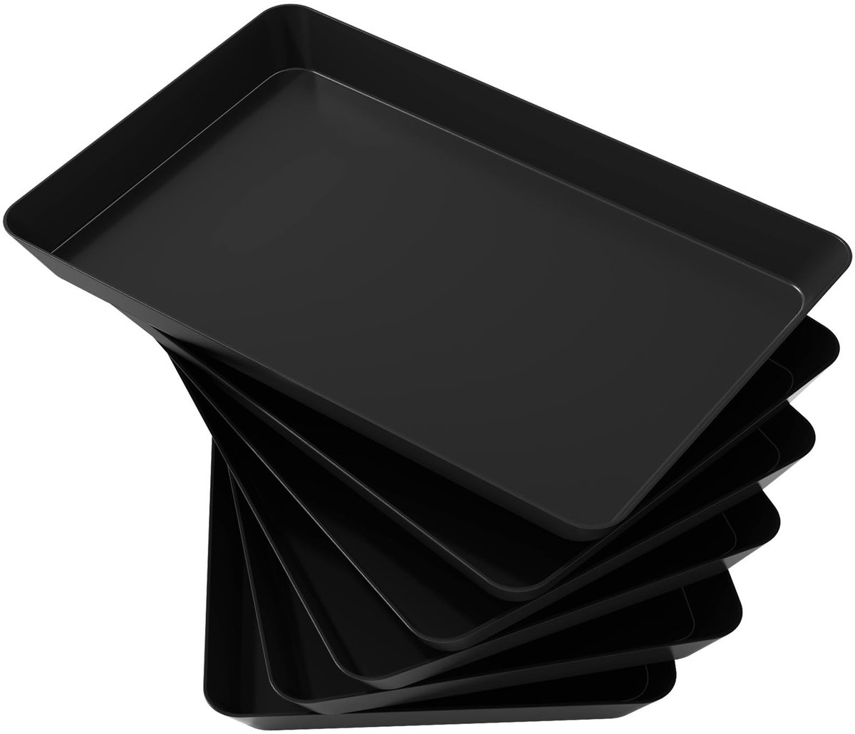 Omgoods - Plastic Dienbladen Set van 6 voor Snacks en Voedsel, Herbruikbaar