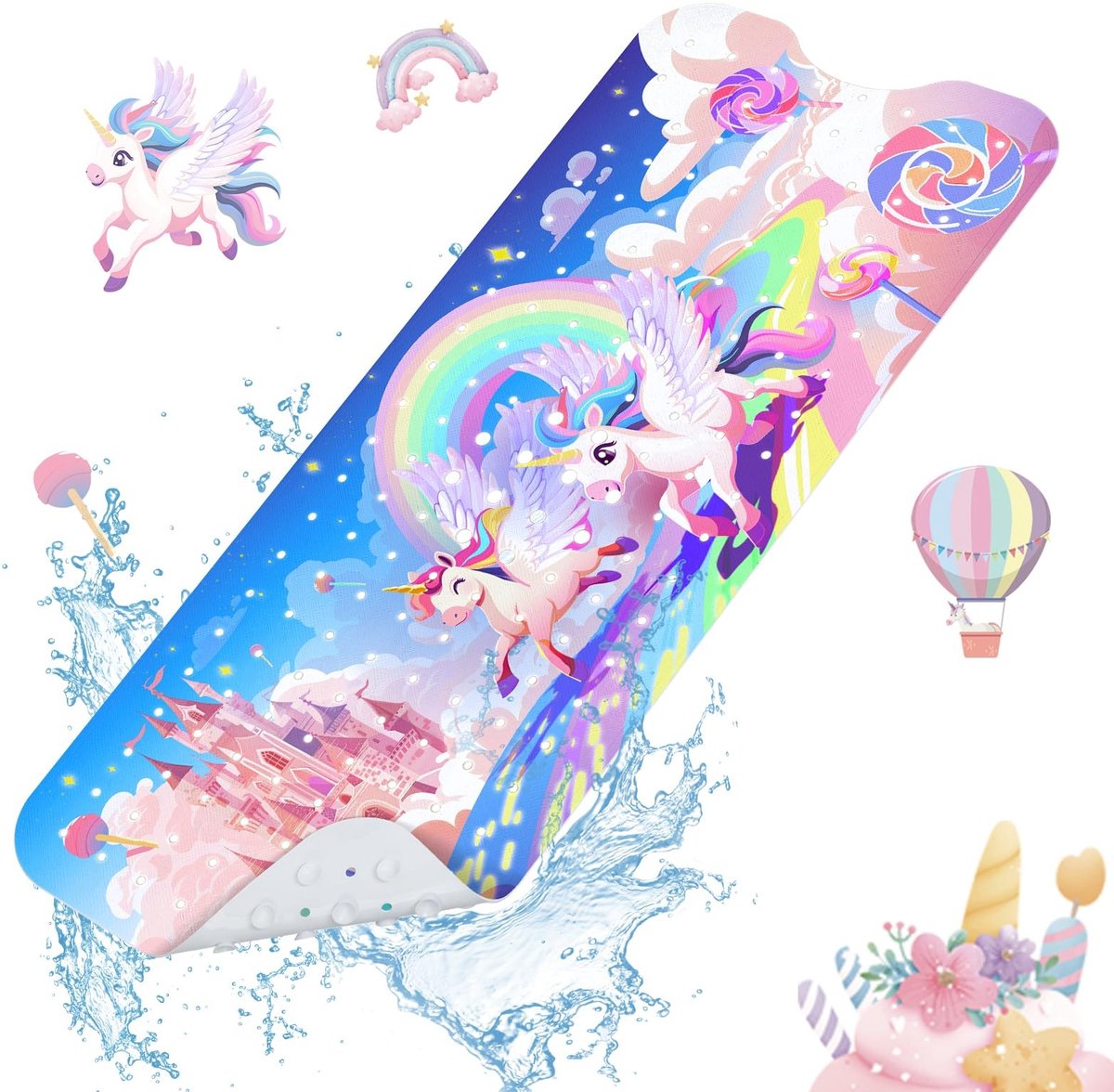 Omgoods - Unicorn Badmat Antislip voor Kinderen 100 x 40cm