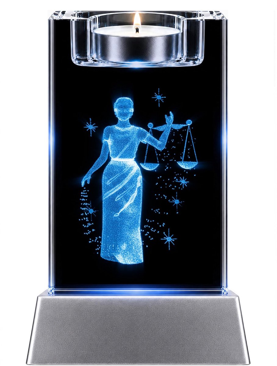 Omgoods - LED Kaars met 3D Lasergravure Sterrenbeeld Theelichthouder