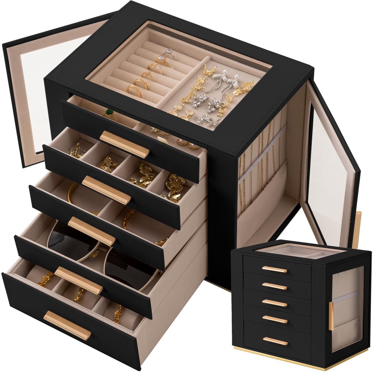 Omgoods - 5-Laags Sieradenbox in Zwart