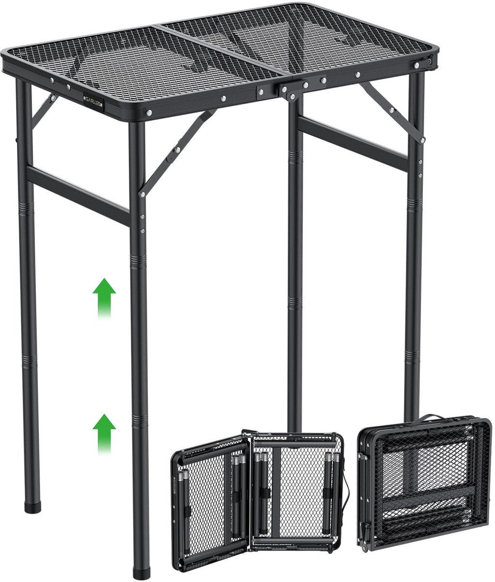 Omgoods - Opvouwbare Grilltafel voor Camping en Tuin, Verstelbaar in Hoogte