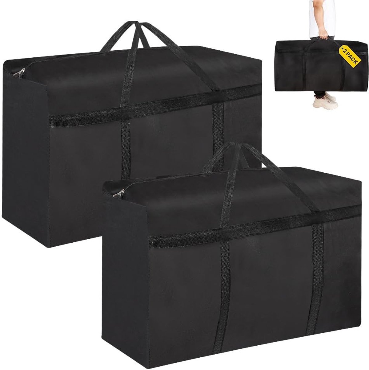 Omgoods - Set van 2 Grote Opbergzakken met Rits 120L