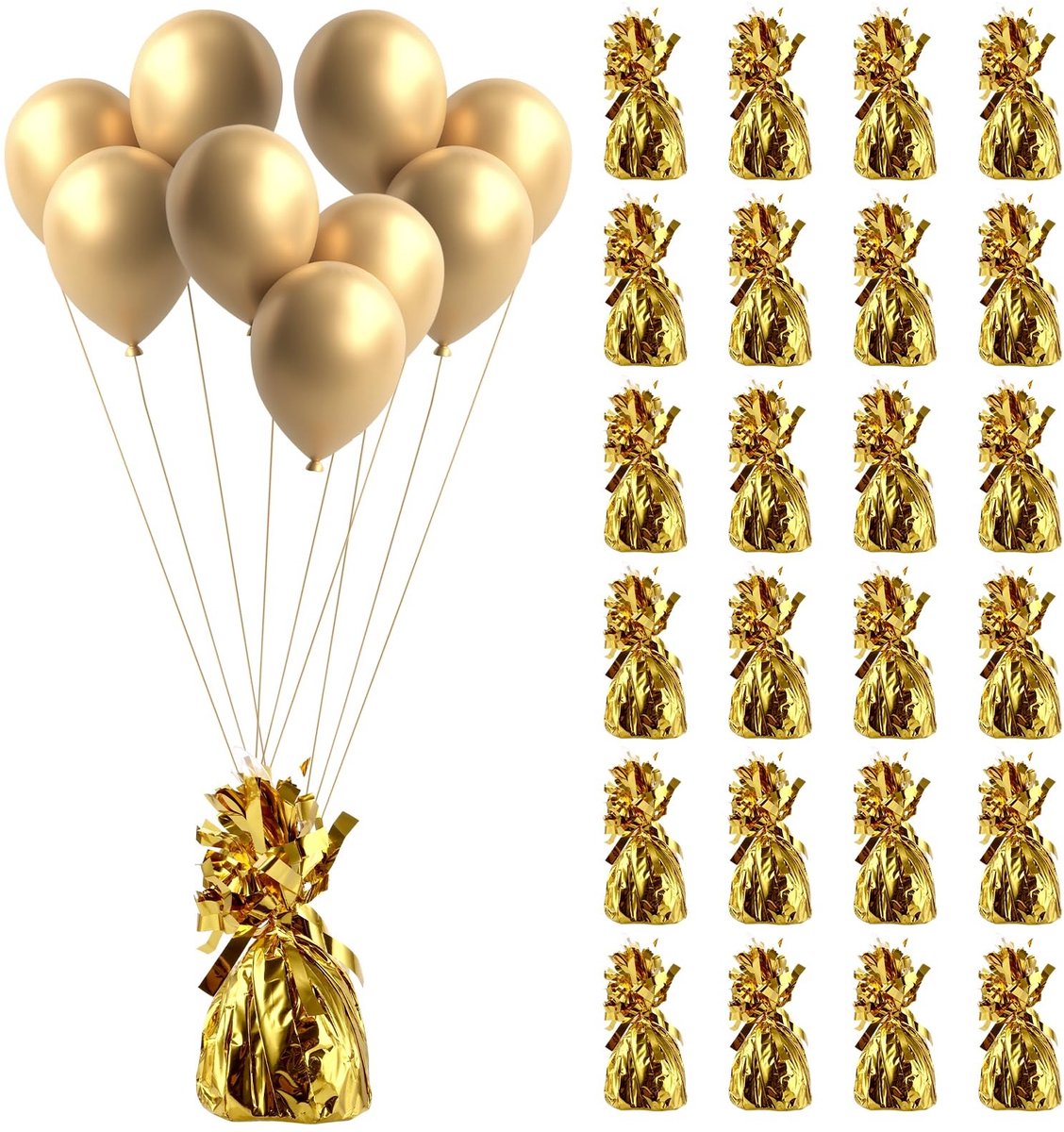 Omgoods - 24 Stuks Ballongewichten voor Heliumballonnen Goud