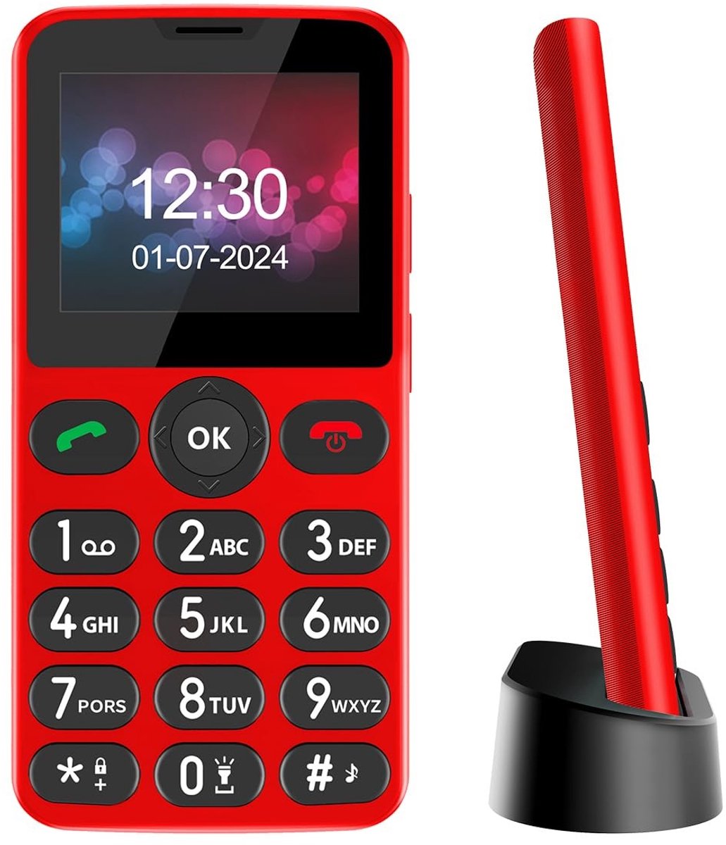 Omgoods - Ontgrendelde Senior Mobiele Telefoon - Eenvoudige Bediening met Grote Toetsen