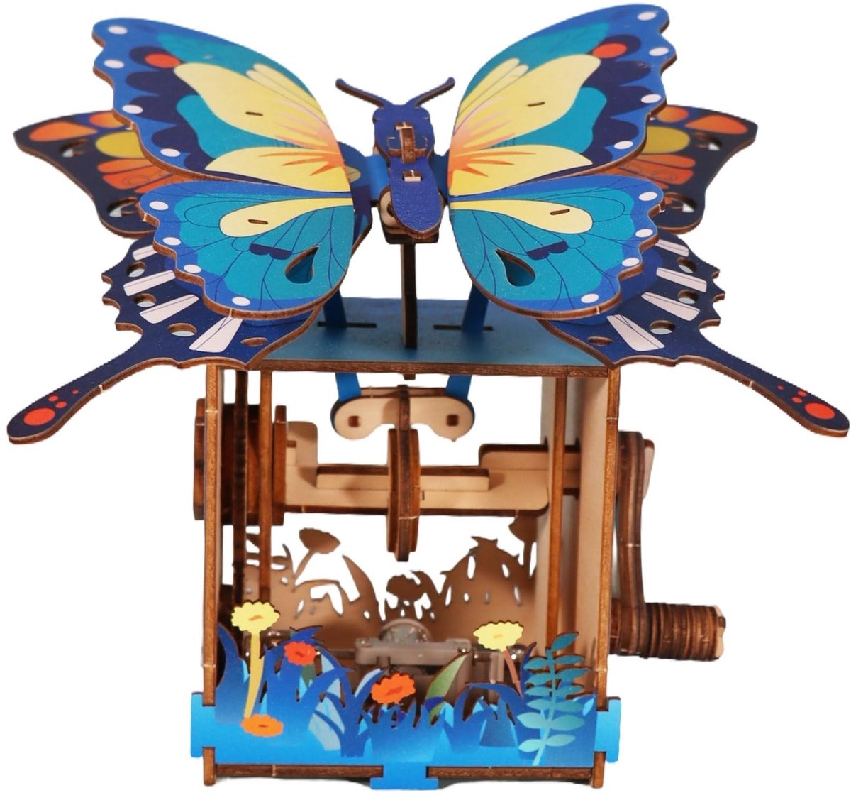 Omgoods - 3D Houten Puzzel Vlinder Muziekdoos voor Volwassenen