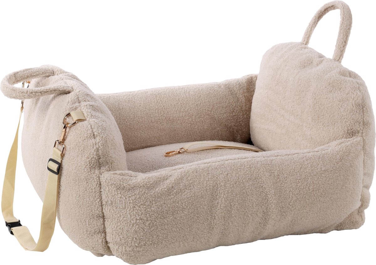 Omgoods - Beige Hondentas voor Veilig Vervoer met Verwijderbare Hoes