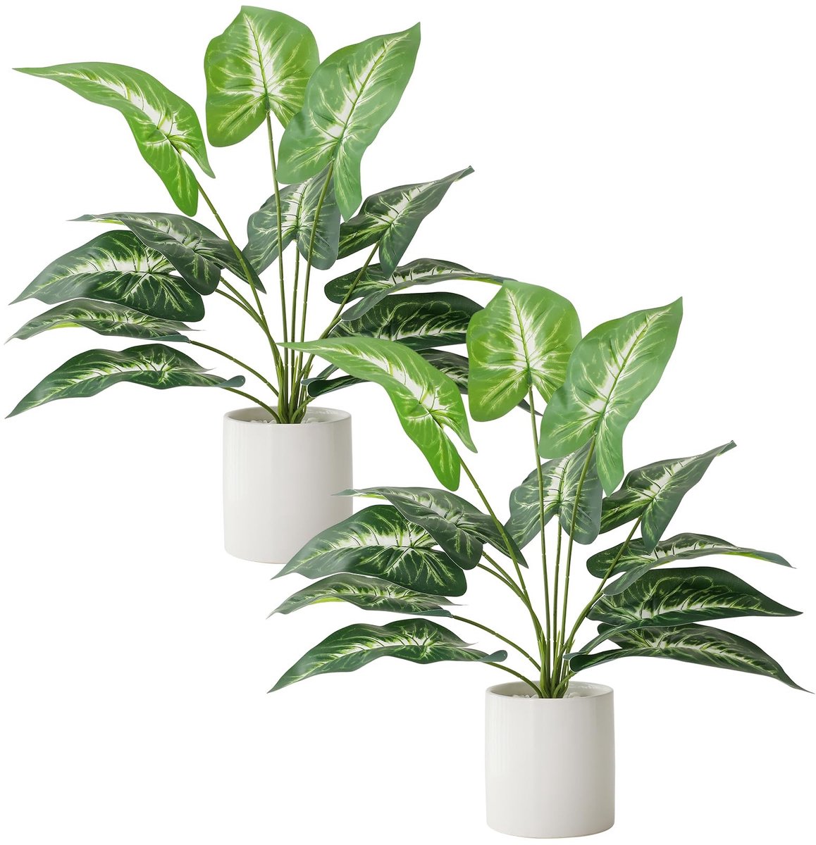 Omgoods- Nepplant 30 cm Hoog - 2 Stuks Kunstplanten - Keramische Pot - Duurzaam - Tafeldecoratie - Weelderig Gebladerte - Kunstplant