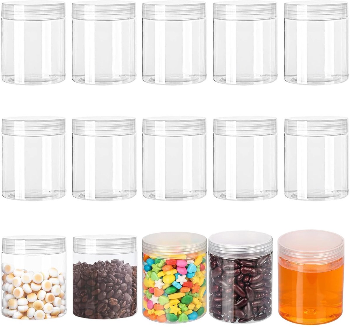 Omgoods - Set van 15 Transparante Plastic Dozen 240 ml