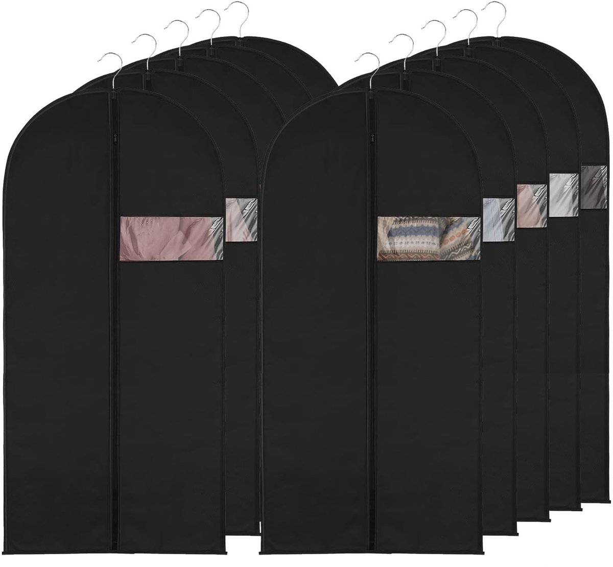 Omgoods - Set van 10 Kledinghoezen 60 x 140 cm met Venster