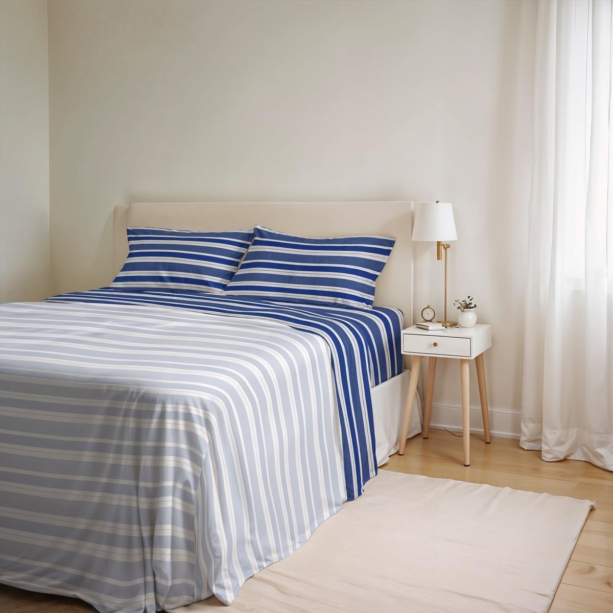 Omgoods - Beddenset voor Tweepersoonsbed met Fitted Sheet en Kussenslopen