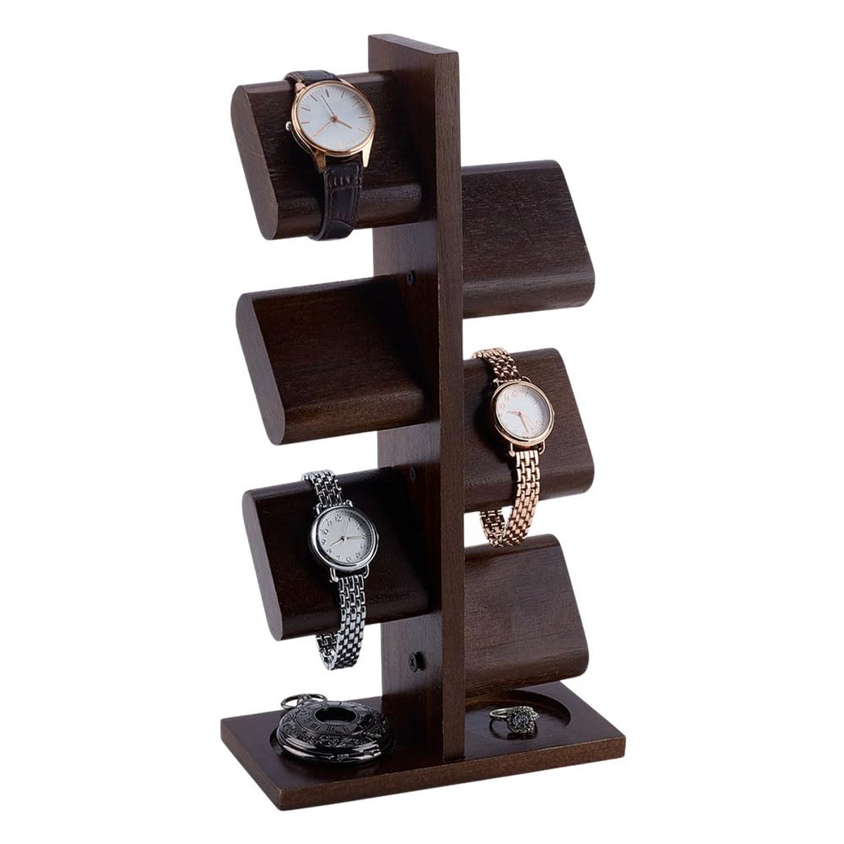 Omgoods - Houten Horloge Stand Houder - Horloge Display Toren voor Organisatie