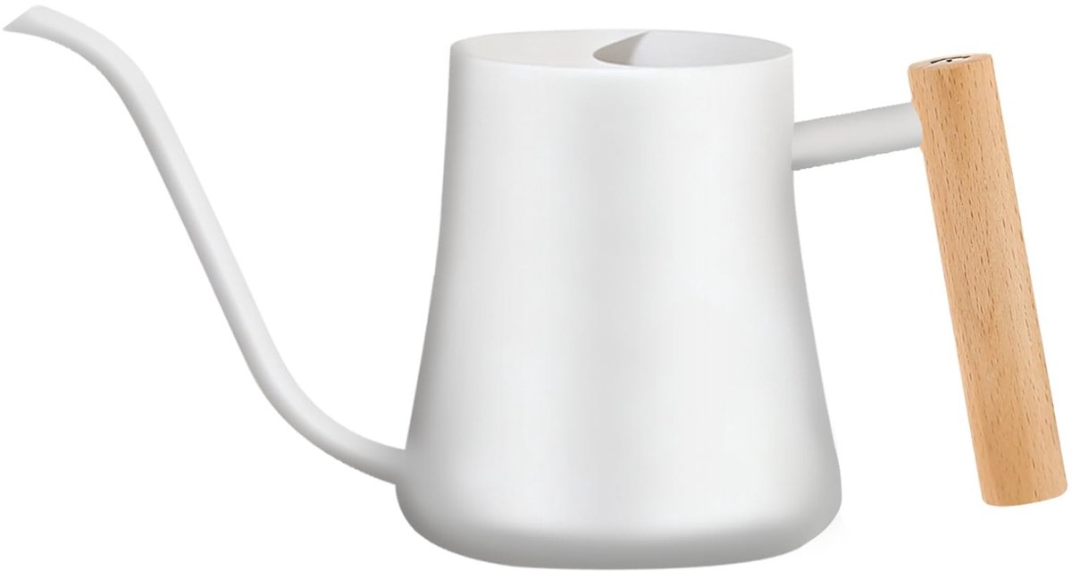 Omgoods - RVS Waterkan met Lange Tuit en Houten Handvat 1L