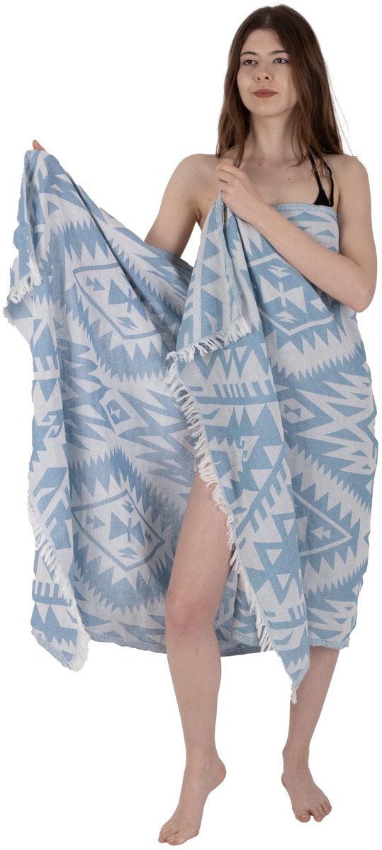 Omgoods - Turkse Pestemal Handdoek - 100% Katoen, 95x175 cm, Lichtgewicht & Sneldrogend