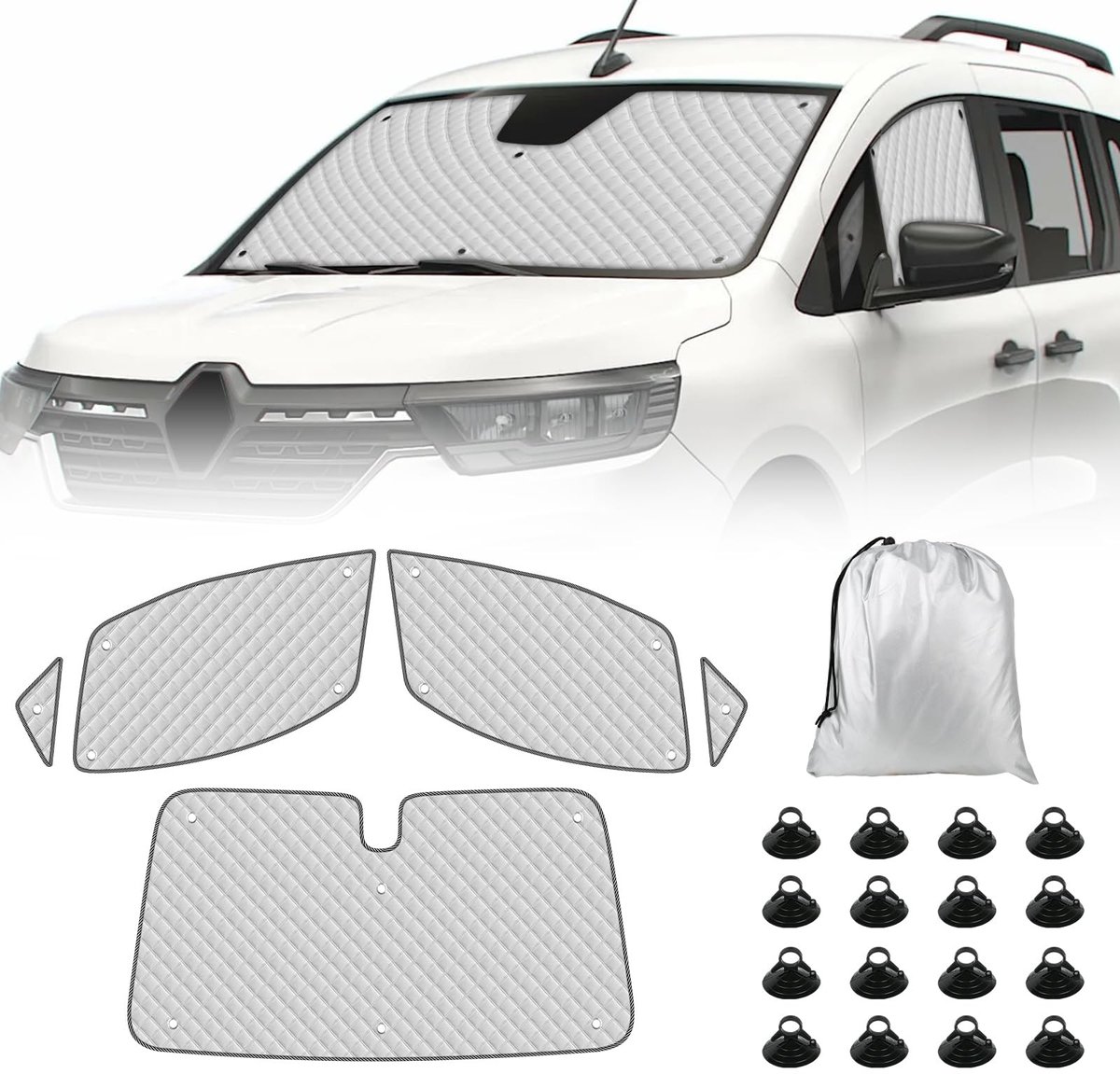 Omgoods - Vervangende Zonwering voor Auto Voor Renault Kangoo 3