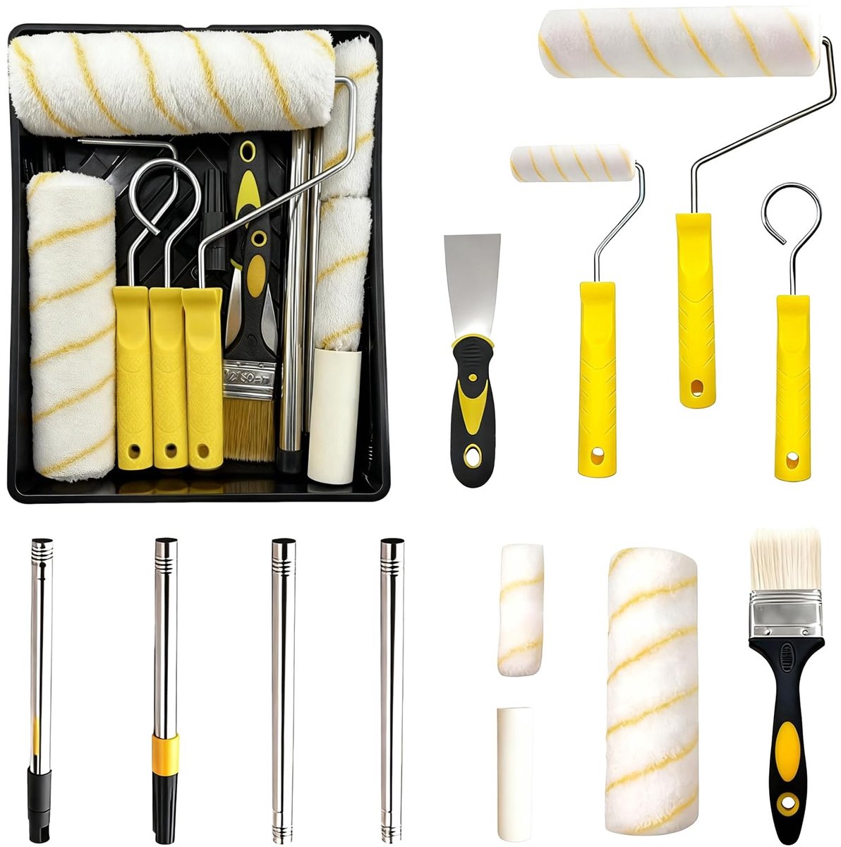 Omgoods - Verfroller Set met 15 Onderdelen en Verlengsteel