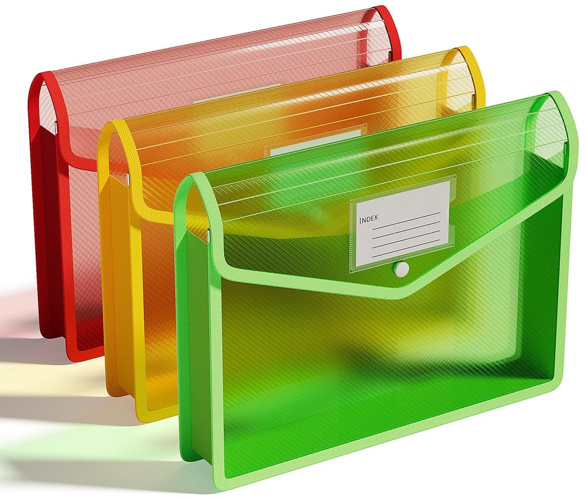 Omgoods- Ordner grote capaciteit - Documentenmap A4 - Transparante enveloppen - 3 stuks - Geen verdelers - Voor school/kantoor
