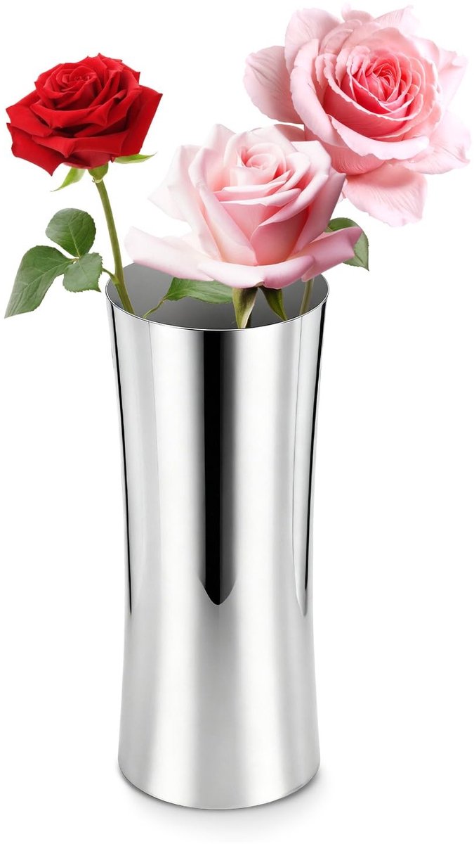 Omgoods - RVS Vaas voor Bloemen, Elegante Tafel Decoratie