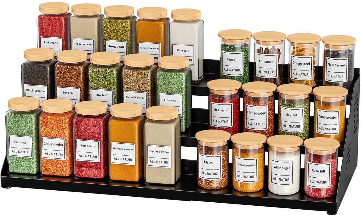 Omgoods - Uitbreidbare Spice Rack Stand voor Keuken en Kastorganisatie