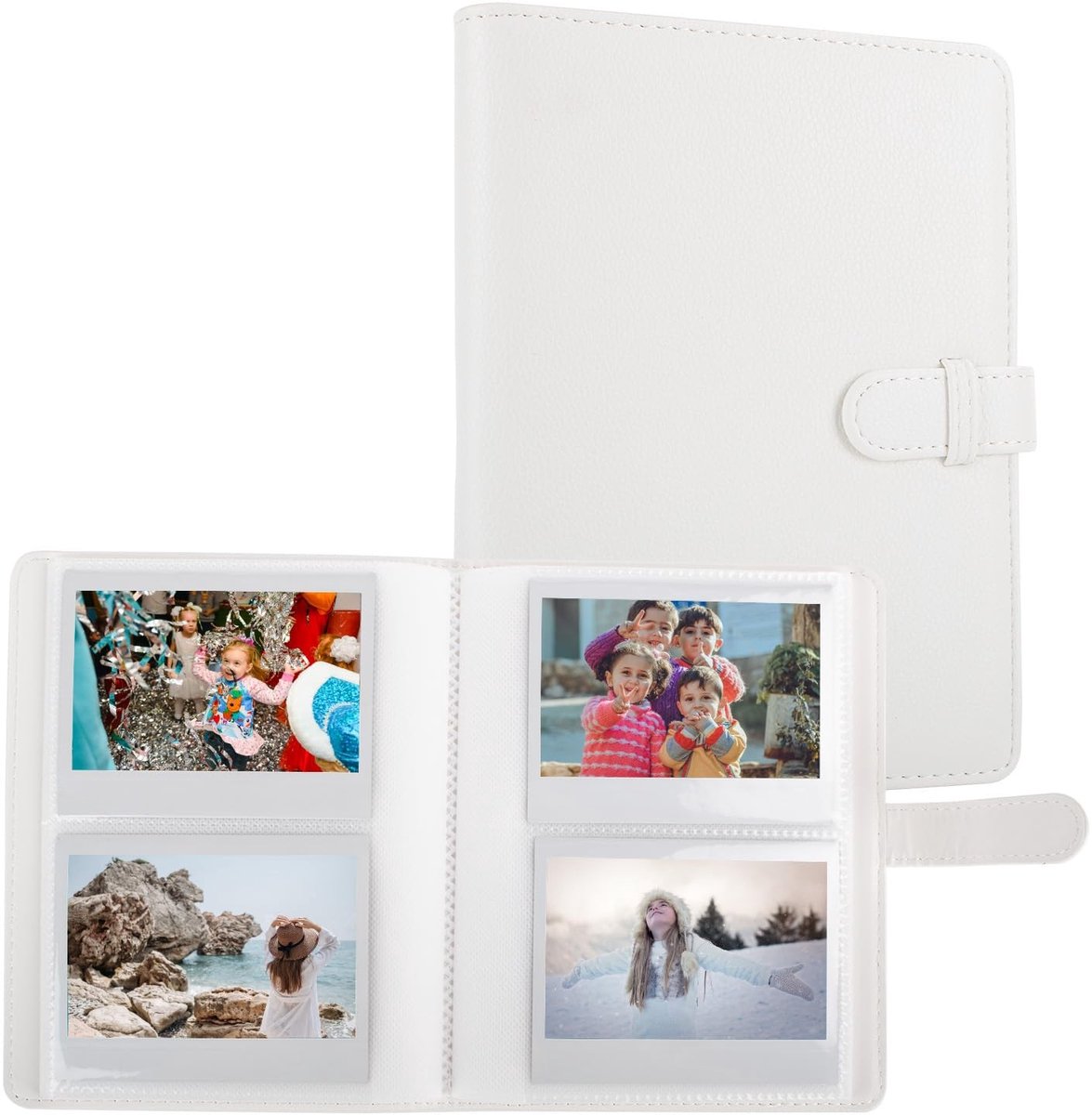 Omgoods - Fotoalbum met 80 Pockets voor Instax Camera's, PU Leren Album