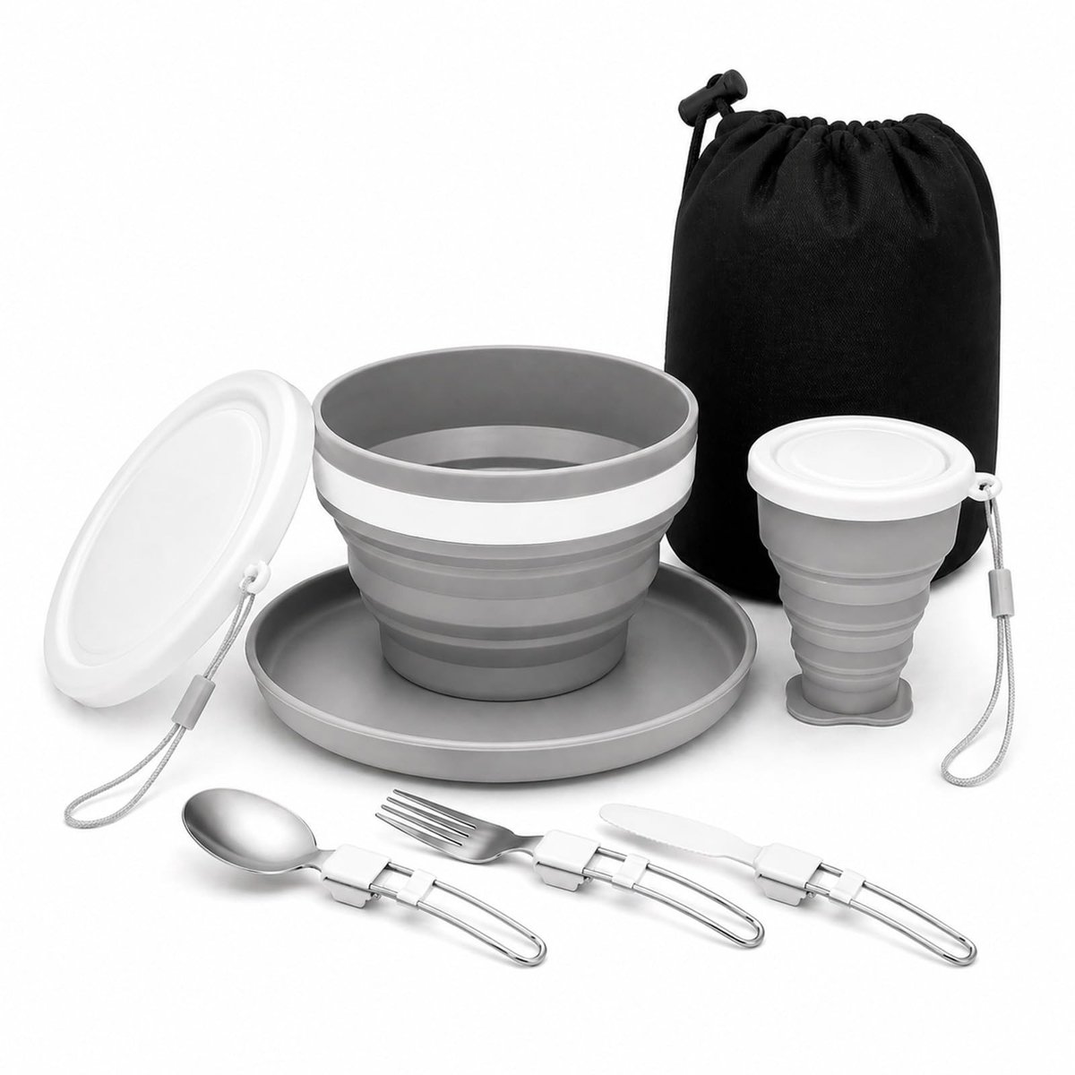 Omgoods - 6-in-1 Vouwbare Camping Eetset voor Buiten