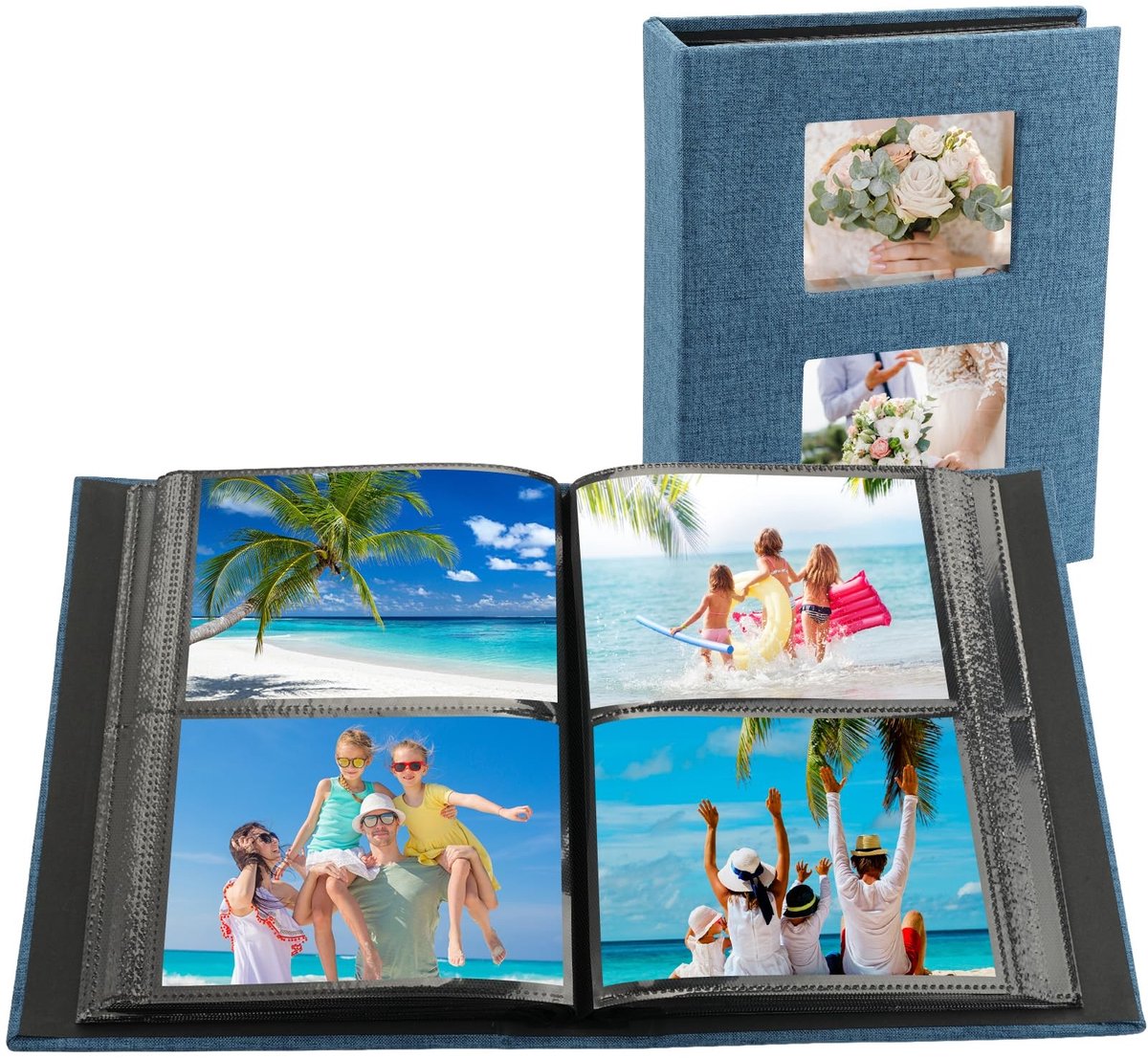 Omgoods - Fotoalbum 10 x 15 cm voor 200 Foto's in Linnen
