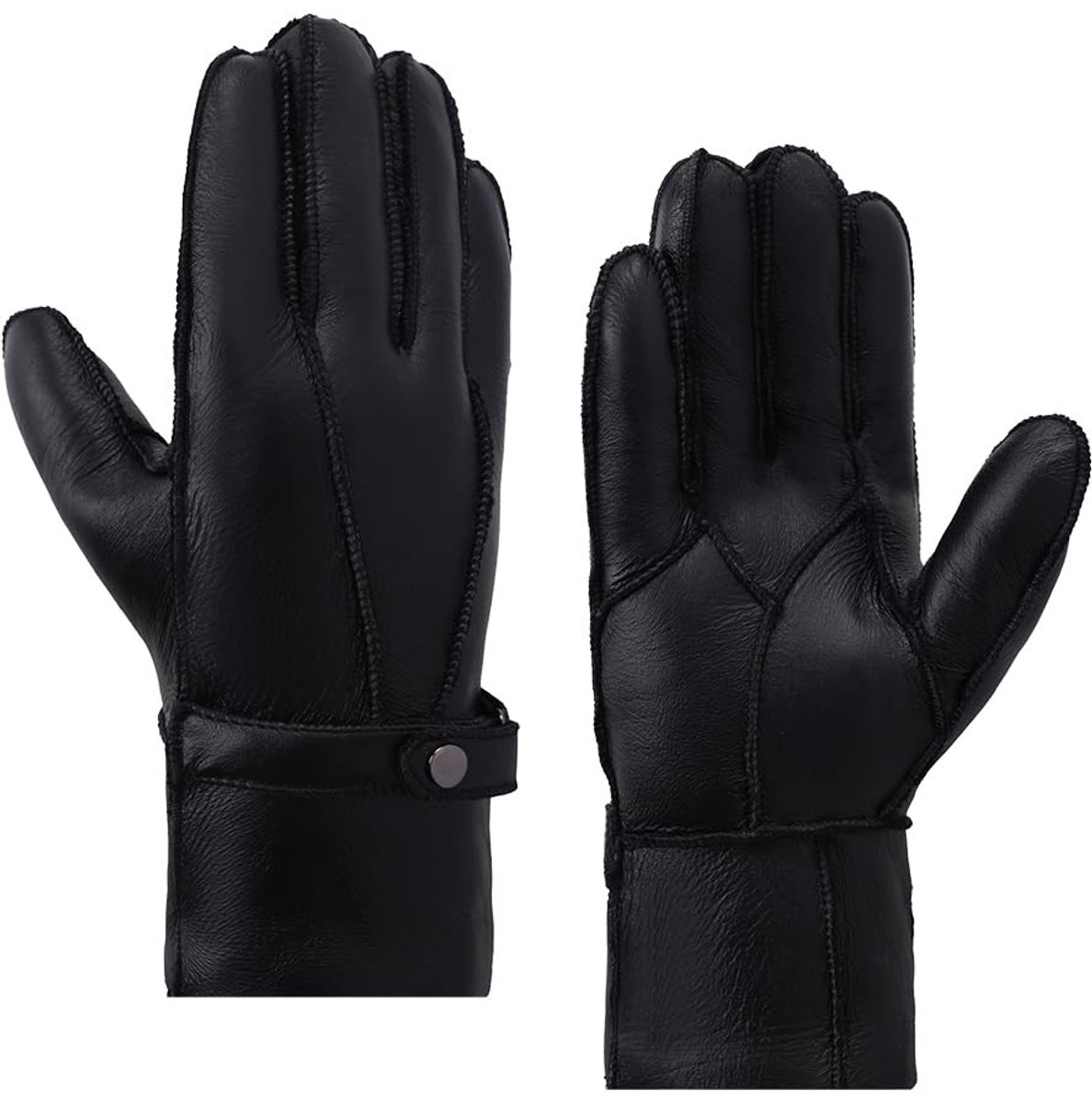 Omgoods - Heren Winter Leren Fleece Handschoenen