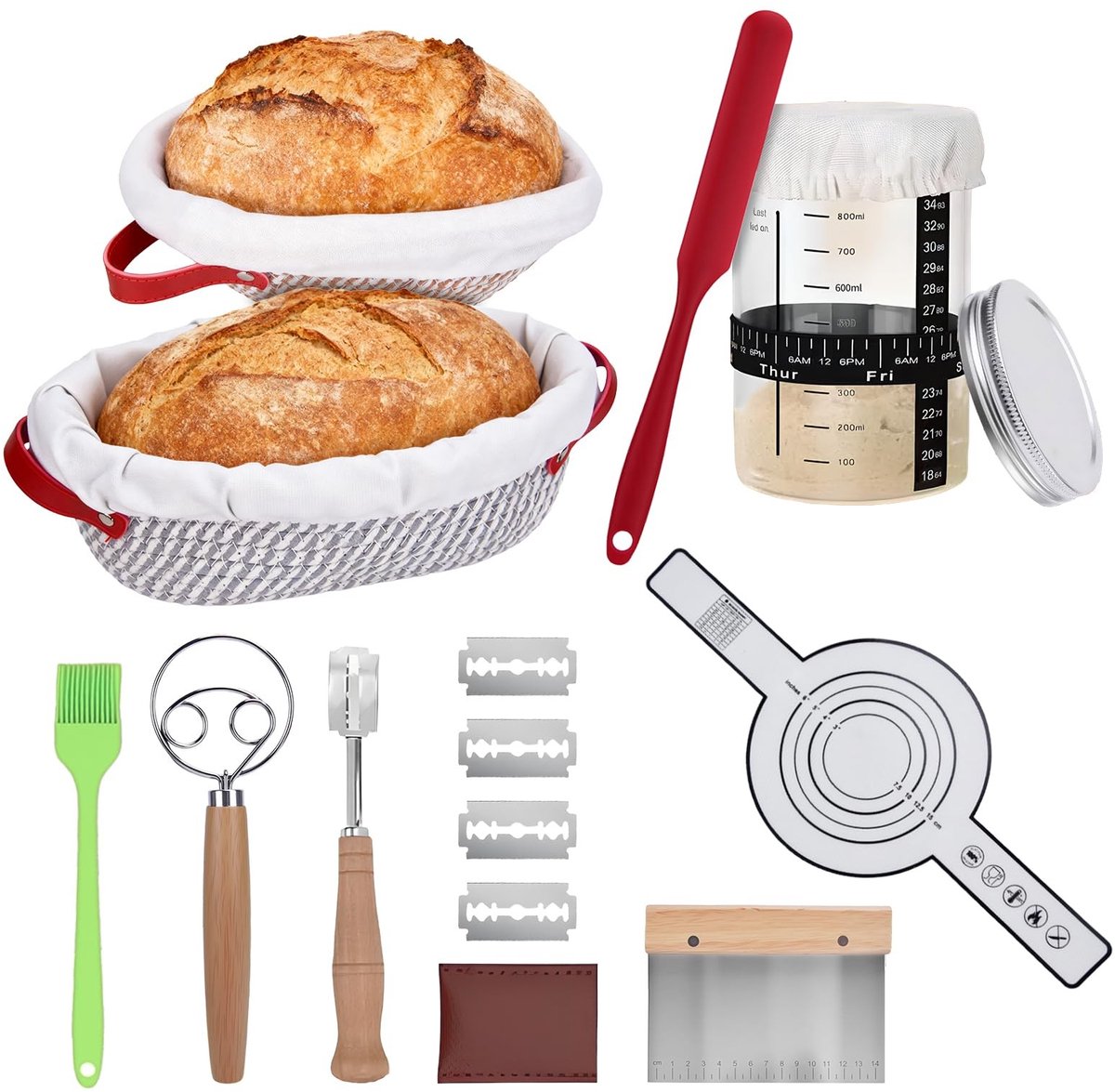 Omgoods - Professionele Sauerdeeg Starter Set met 11 Onderdelen