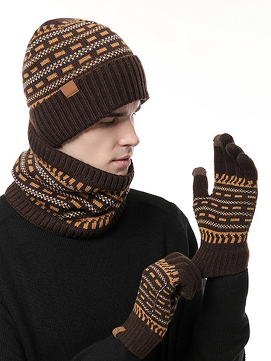 Omgoods - Unisex Set van 3 Warm Winter Hoofddeksels en Handschoenen