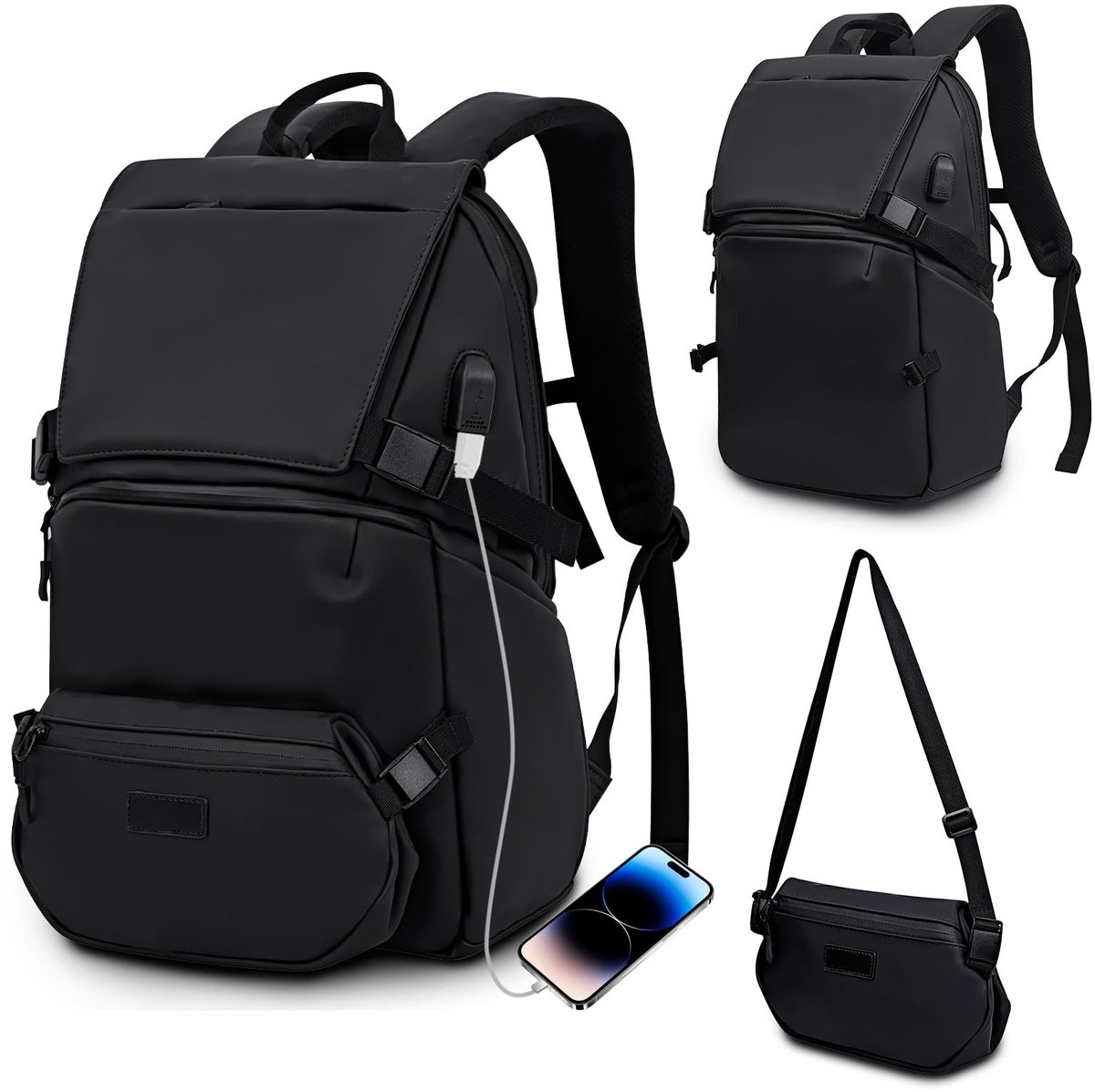 Omgoods - 2-in-1 Travel Business Backpack - 15.6 inch Laptop Compartment