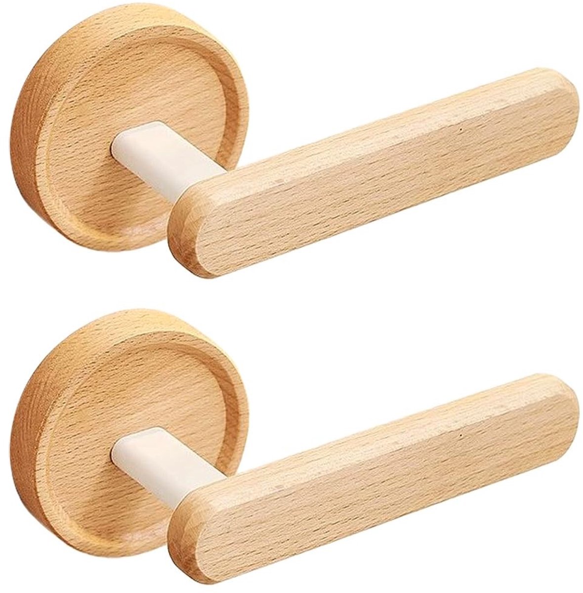 Omgoods- Gordijnhouders - 2 Stuks - Zelfklevend - Vintage Houten Haken - Wandbevestiging - Waterdicht - Lange Levensduur - Wandhaken