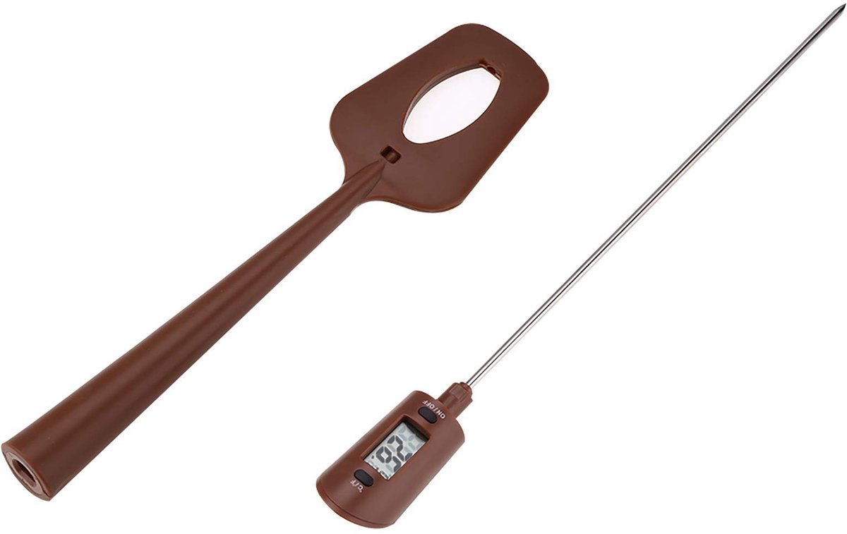 Omgoods- Thermometer Digitale Voedselthermometer - Thermometer voor Chocolade/Saus/Jam - Metalen Sonde - 20~320℃ Meetbereik - Duidelijk Digitaal Display - Verwijderbare Spatel
