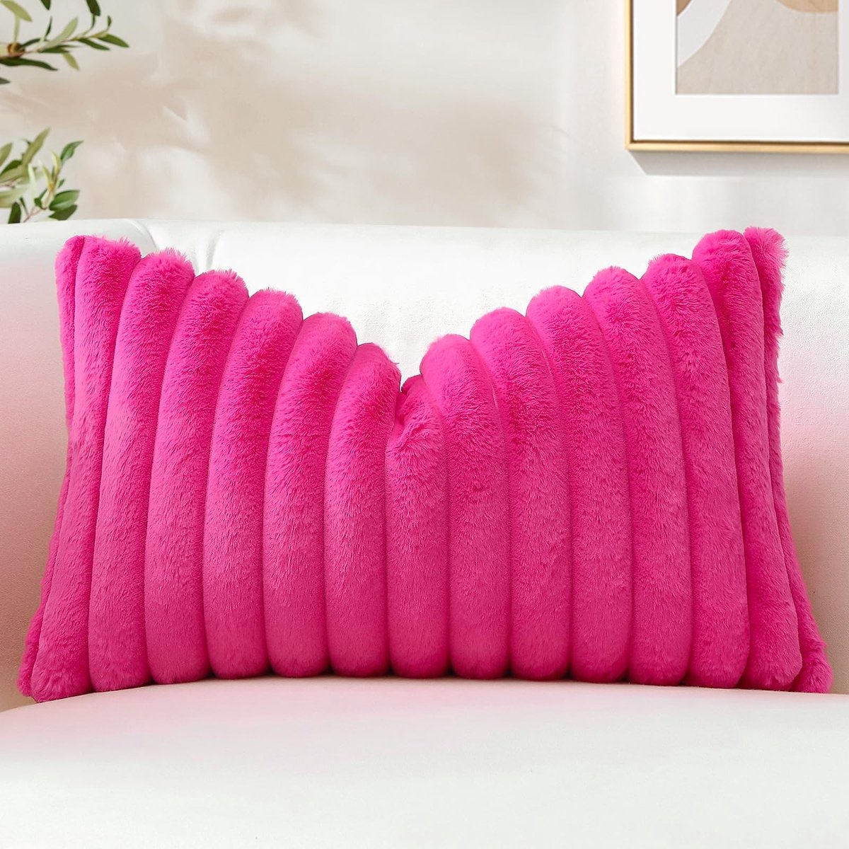 Omgoods - Pluche Velvet Kussenhoes 40x60cm Warm Roze